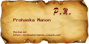 Prohaska Manon névjegykártya
